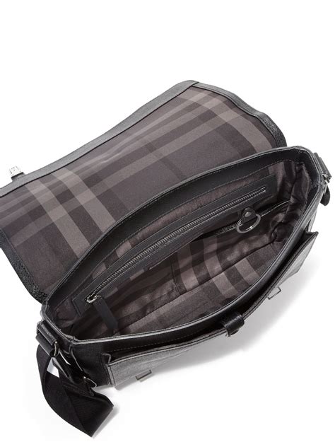 burberry men's leather messenger bag.